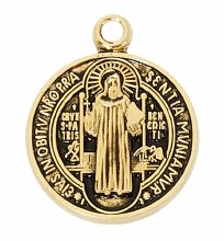 GOLD OVER STERLING SILVER ST. BENEDICT ANTIQUES