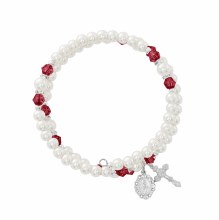 GARNET AND PEARL ROSARY WRAP BRACELET