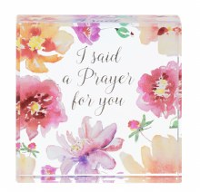 GLASS BLOCK "I SAID A PRAYER"
