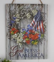GOD BLESS AMERICA WOOD SIGN