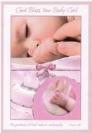GOD BLESS BABY GIRL PINK CARD