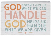 GOD HELPS HANDLE WOOD BLOCK