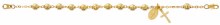 7.5'' GOLD PLATED METAL ROSARY BRACELET