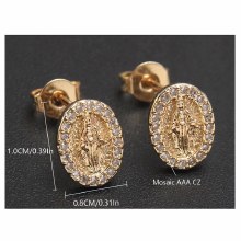 GOLD TONE CRYSTAL MIRACULOUS EARRINGS