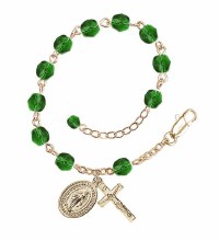 GP 6MM EMERALD ROSARY BRACELET