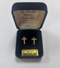 GOLD PLATED CROSS POST POST EARRINGS