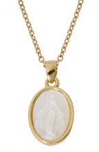GOLD PLATEDMOTHER OF PEARL, 16-18'' ADJUSTABLE  GOLD PLATED CHAIN