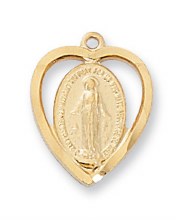 GOLD MIRACULOUS HEART MEDAL