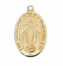 GOLD TONE MIRACULOUS MEDAL WITH 18'' GOLD TONE CHAIN