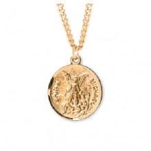 ROUND ST. MICHAEL WITH PRAYER MEDAL