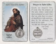 ST GILES PRAYER CARD WITH MEDAL