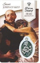 HEALING ST JOHN OF GOD PRAYER CARD WITH MEDAL