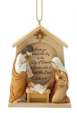 HOLY FAMILY CRECHE ORNAMENT 3.5"