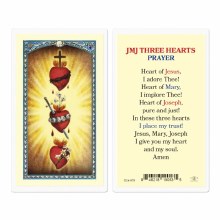 JMJ THREE HEARTS LAMINATED HOLY CARD