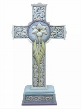 STANDING CROSS TWO SIDED DOVE/LILY