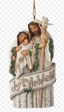 WHITE WOODLAND HOLY FAMILY ORNAMENT