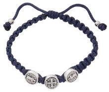 KIDS NAVY ST.BENEDICT CORDED BRACELET