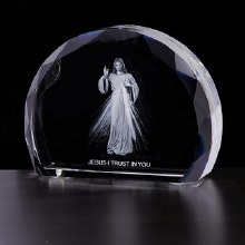 LARGE ETCHED GLASS DIVINE MERCY