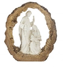 LARGE LOG NATIVITY FIGURINE