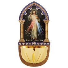 DIVINE MERCY HOLY WATER FONT 5"