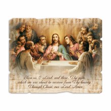 VINTAGE BARN BOARD LOOK LAST SUPPER PLAQUE