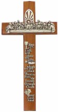 LAST SUPPER PRAYER 12" WALNUT CROSS