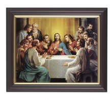 The Last Supper in a Fine Detail Channel Grooved Walnut Frame