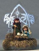 HOLY FAMILY FIGURE WITH LED STAR