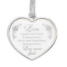 LOVE IS PATIENT HEART ORNAMENT