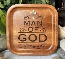 MAN OF GOD PRAYER TRAY CEDAR