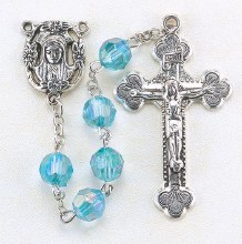 MARCH AQUAMARINE BIRTHSTONE ROSARY