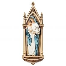 MARY WITH CHILD & LAMB HOLY WATER FONT