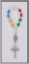 MULTI COLOR WOOD ONE DECADE ROSARY