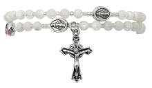 MOTHER OF PEARL TWIST ROSARY BRACELET