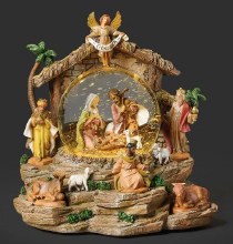 MUSICAL FONTANINI DOME NATIVITY