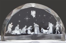 NATIVITY SCENE ETCHED GLASS