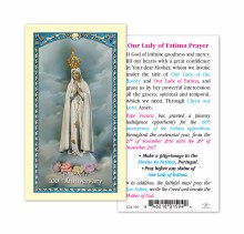 OUR LADY OF FATIMA 100TH ANNIVERSARY PRAYER CARD