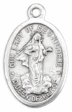 OUR LADY OF MEDJUGORIE OXIDIZED MEDAL