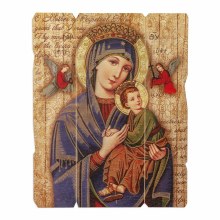 OUR LADY PERPETUAL HELP VINTAGE WOOD PLAQUE