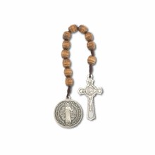 ST BENEDICT ONE DECADE WOOD ROSARY