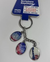 OVAL PRAY FOR OUR NATION KEYCHAIN