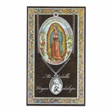 OUR LADY GUADALUPE SPANISH MEDAL AND FOLDER