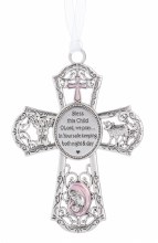 PINK CRIB CROSS BLESS THIS CHILD