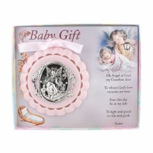 PINK GUARDIAN ANGEL CRIB MEDAL