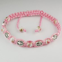 PINK MIRACULOUS CERAMIC BEAD CORD BRACELET