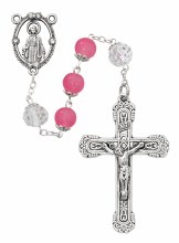 PINK & CRYSTAL OUR FATHER BEAD ROSARY