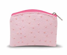 PINK OSTRICH SKIN PATTERN ROSARY POUCH