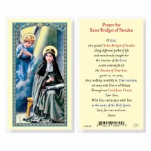 PRAYER FOR ST BRIDGET OF SWEDEN LAMINATED HOLY CARD