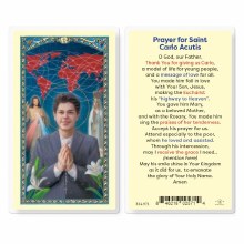 PRAYER TO ST CARLO ACUTIS LAMINATED HOLY CARD