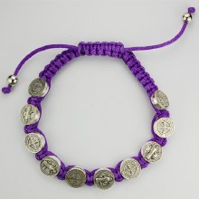 PURPLE ST BENEDICT CORD BRACELET